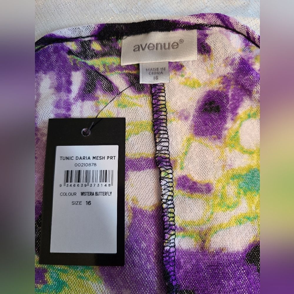 Avenue Blouse, Purple/Green, Swing,Women's Size 16 — image 8 of 8